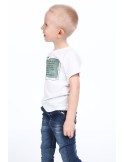 Weißes Jungen-T-Shirt mit Aufdruck NDZ4484 – Online-Shop – Boutique